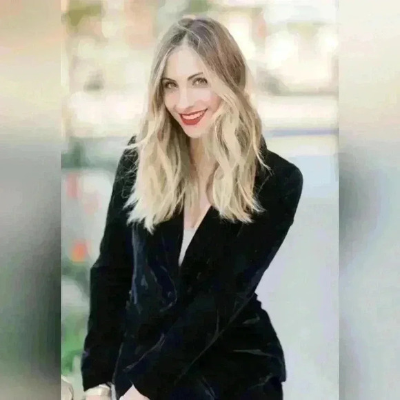 Cupcakes & Cashmere Women's Black Velvet Two-Button Coat Blazer Jacket - Picture 1 of 15